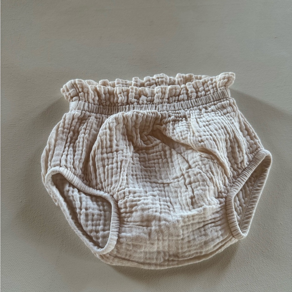 Lii Lu organics gauze pale pink ruffle waist bloomers